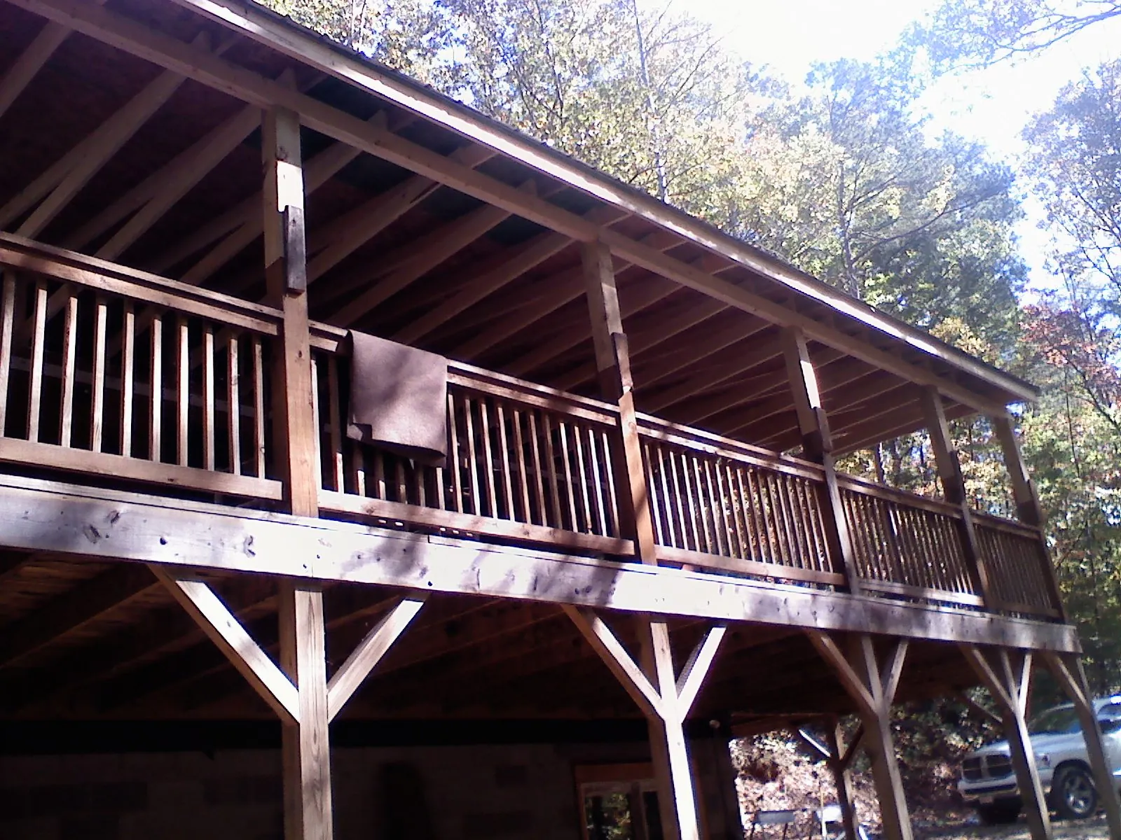 Timber framing under a new elevated porch and deck — Roof Leak Repair in Leakey by Roofing Brothers